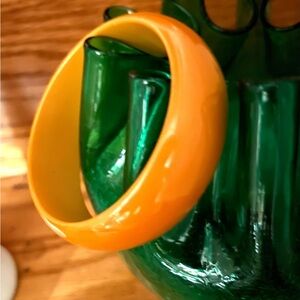 Chunky Vintage Mandarin Bakelite Bangle - 37.7g Domed Orange 1940s